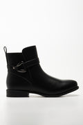 Buckle Ankle Boots Black