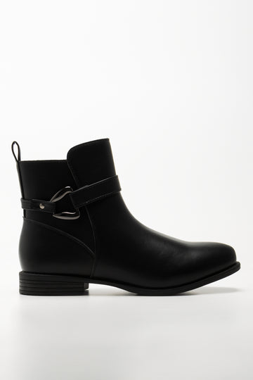 Buckle Ankle Boots Black