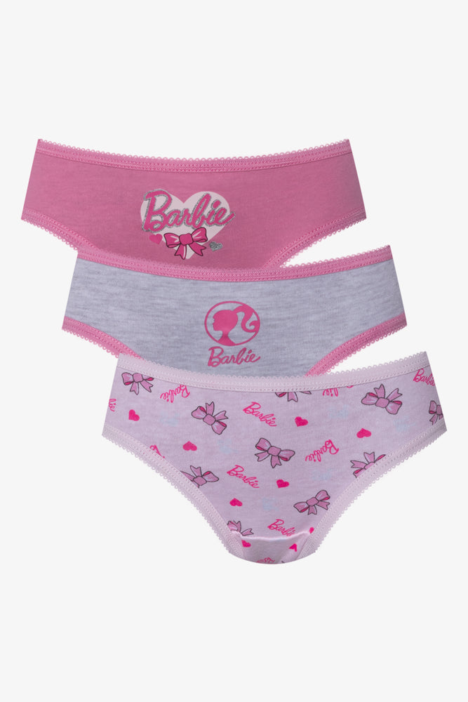 Barbie 3 Pack Bikini Panties Pink And Grey