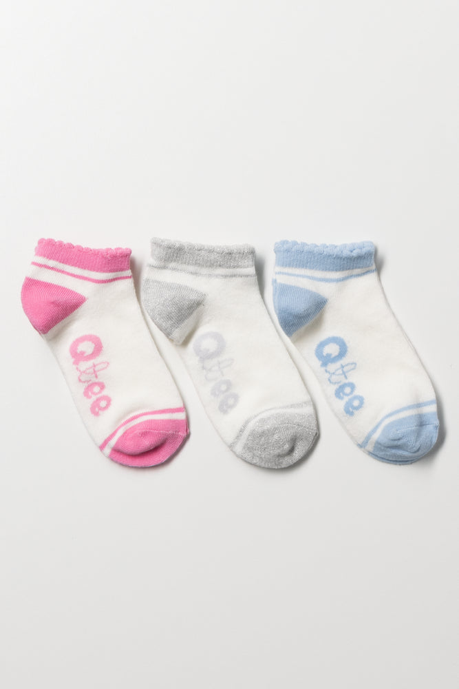 3 Pack Low Cut Socks White