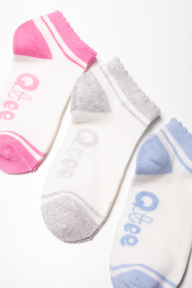 3 Pack Low Cut Socks White