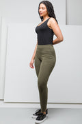 Wide Waist Leggings Green (2)
