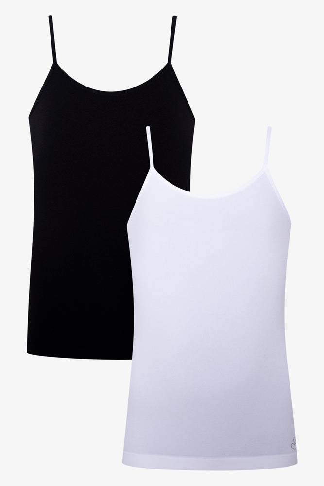 2 Pack Seamfree Vests Black And White