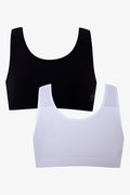 2 Pack Seamfree Racerback Bras Black And White