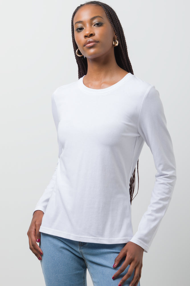 Long Sleeve Crew Neck T-Shirt White