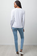 Long Sleeve Crew Neck T-Shirt White (2)