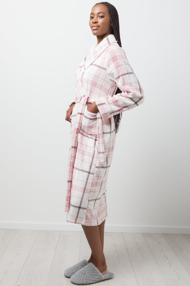Check Shawl Gown Pink (1)