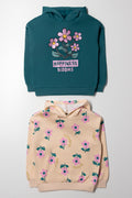 2 Pack Happiness Blooms Hoodies Green And Yellow