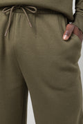 Rib Cuff Trackpants Dark Green (4)