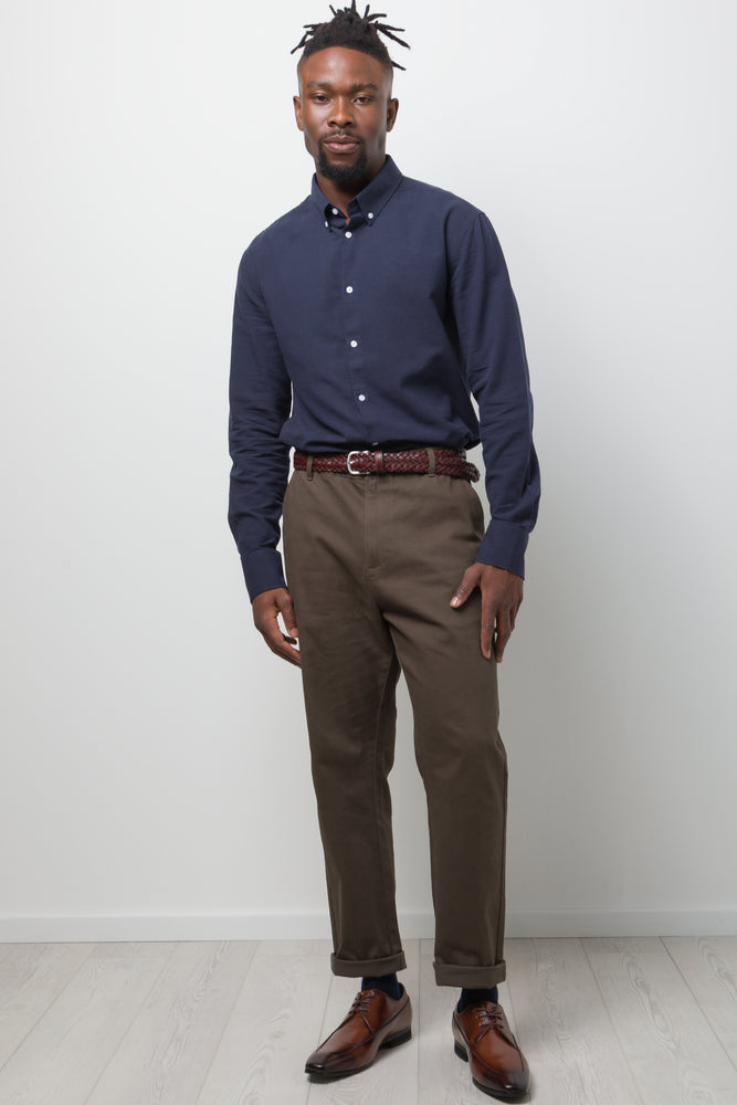 Straight Leg Chino Pants Dark Green