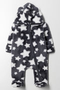 Stars Babygrow Dark Grey