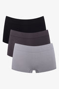 3 Pack Seamfree Boyleg Panties Black And Grey (1)