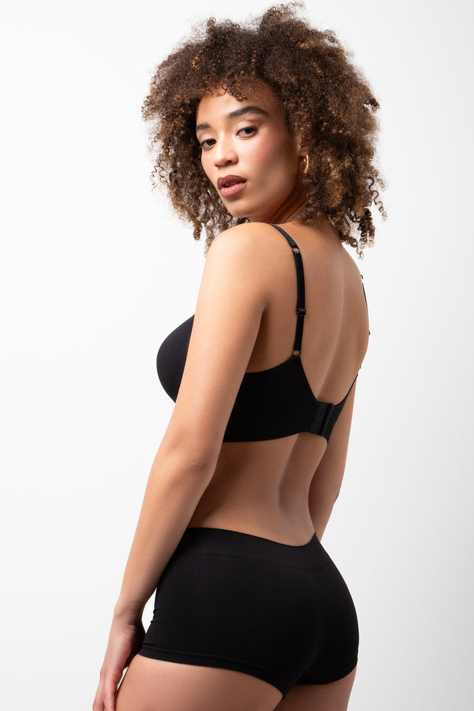 3 Pack Seamfree Boyleg Panties Black And Grey (3)