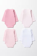 4 Pack Long Sleeve Bodyvest Pink (2)