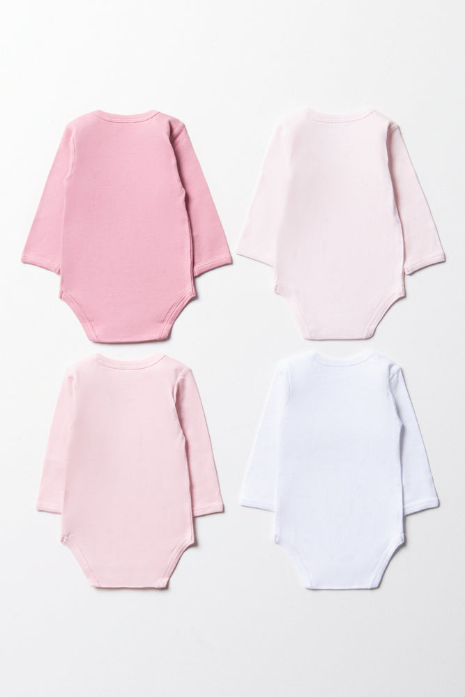 4 Pack Long Sleeve Bodyvest Pink (2)