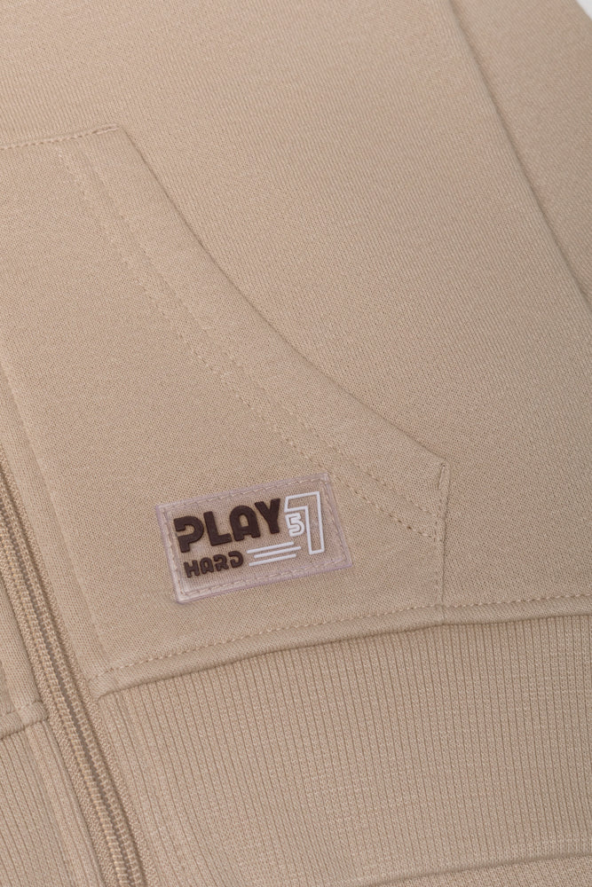 Zip Through Hooded Tracktop Natural