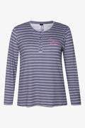 Stripe Long Sleeve Pyjamas Blue (1)