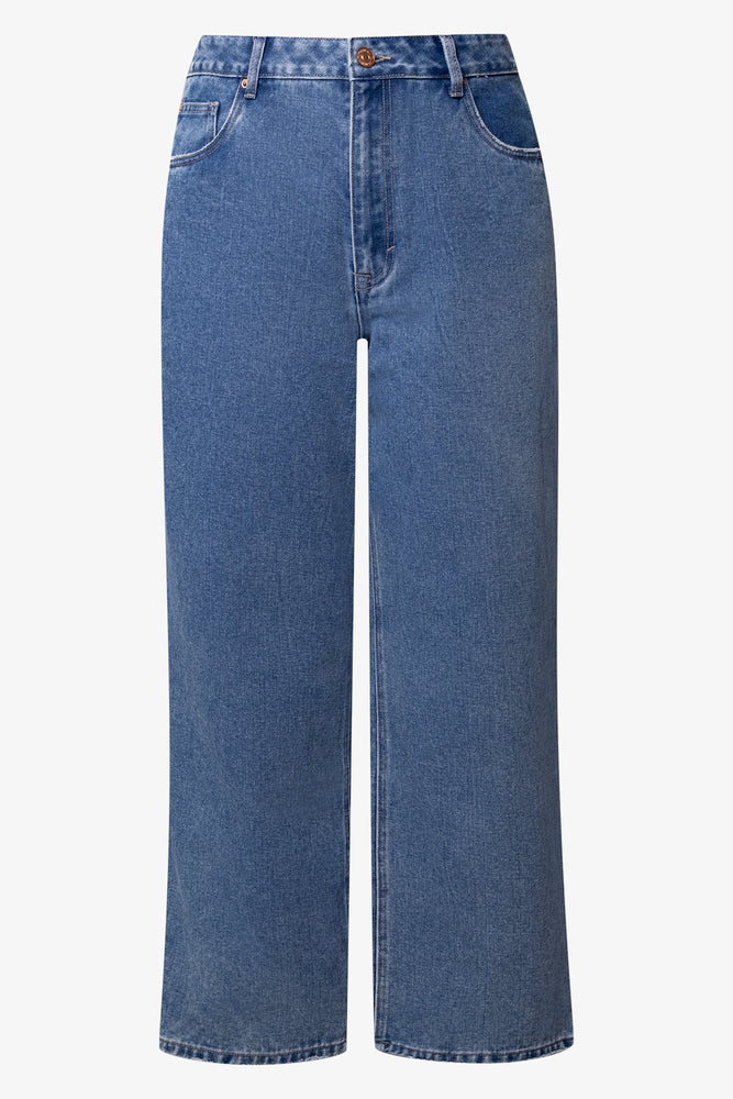 Wide Leg Denim Jeans Blue