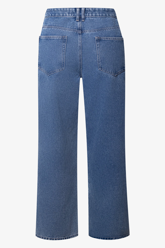 Wide Leg Denim Jeans Blue (1)