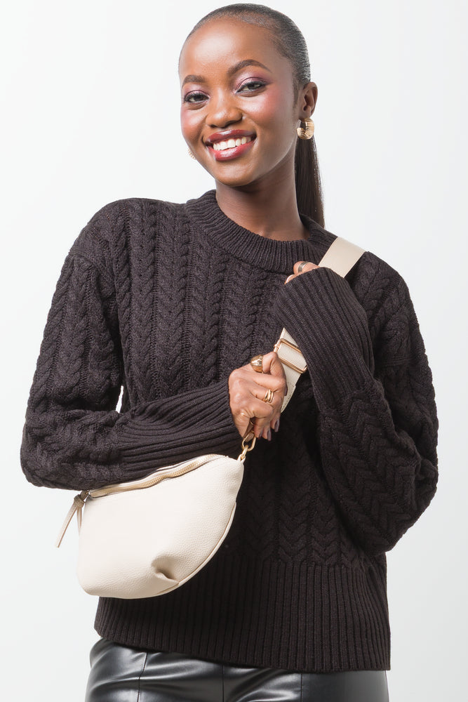 Cable Knit Jersey Black