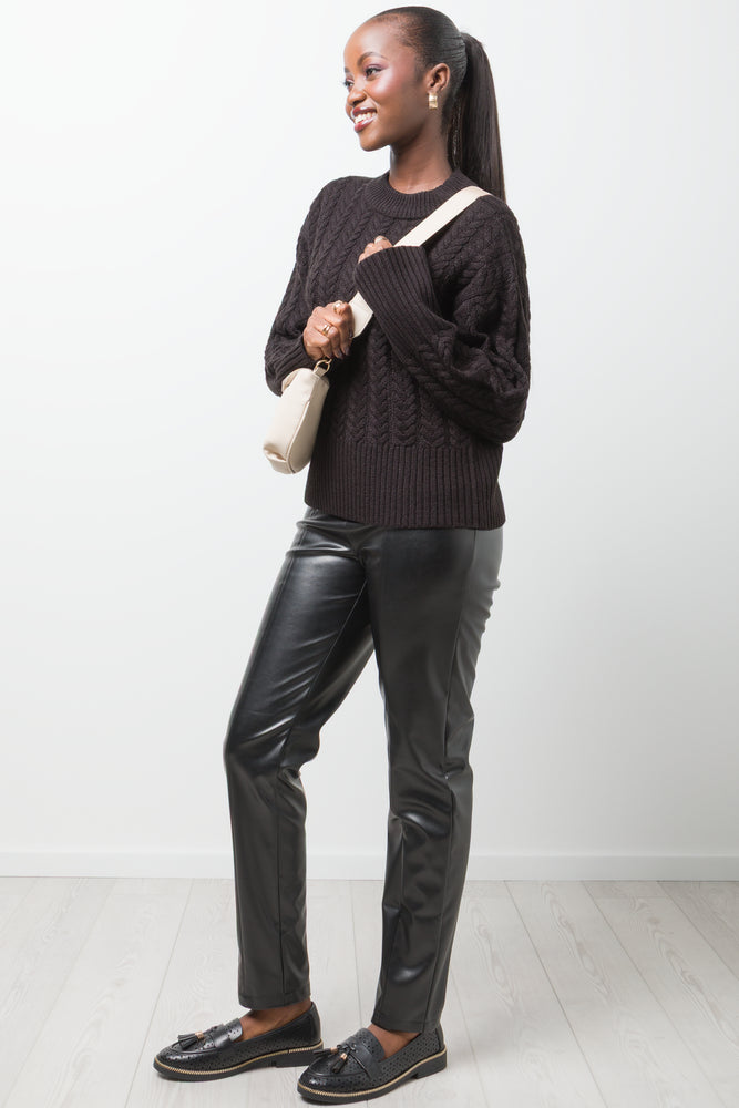 Cable Knit Jersey Black
