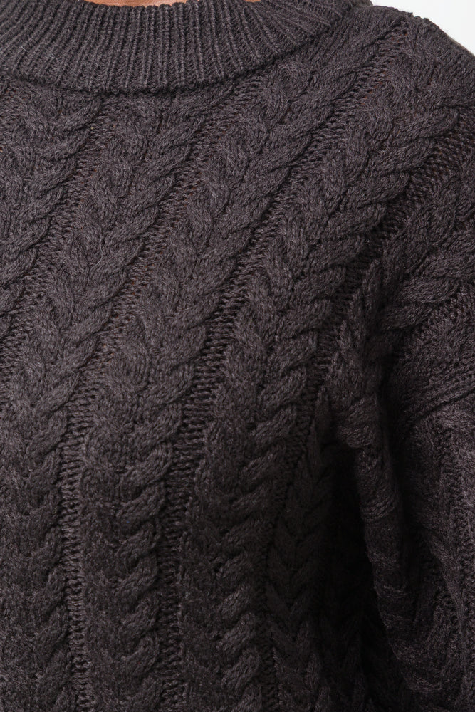Cable Knit Jersey Black (3)