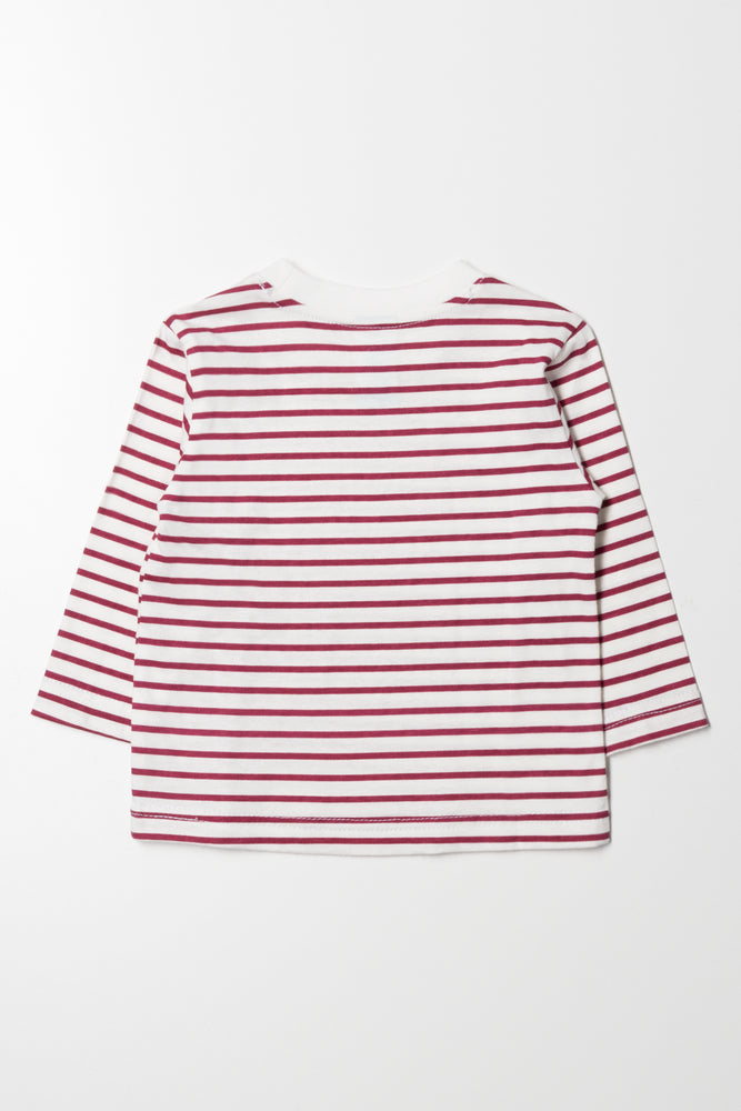 Long Sleeve Stripe T Shirt Red And White (2)