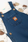 Denim Dungaree Hedgehog Set Blue (1)