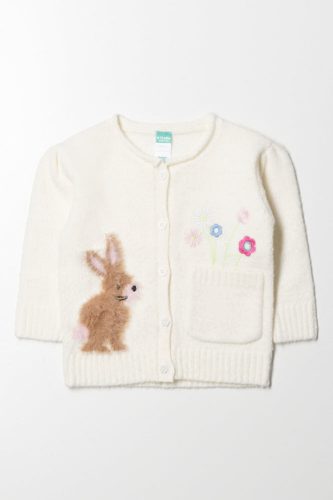 Knitted Button Through Cardigan Cream