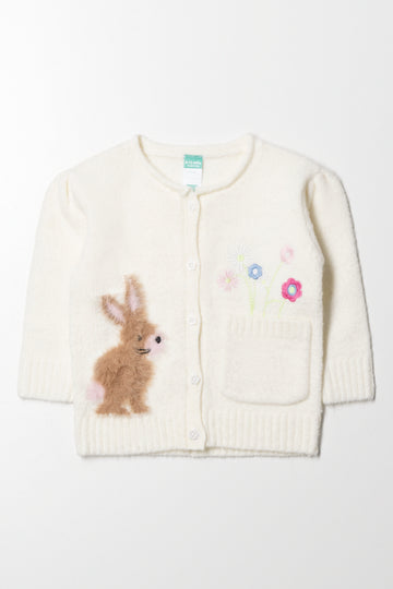 Knitted Button Through Cardigan Cream