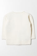 Knitted Button Through Cardigan Cream (2)
