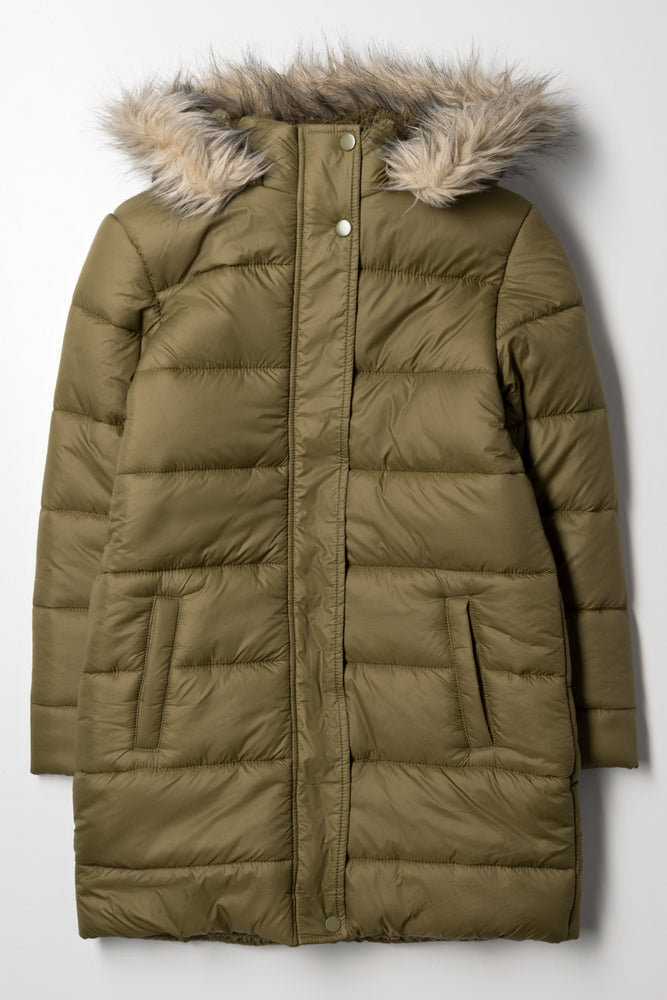 Long Hooded Puffer Jacket