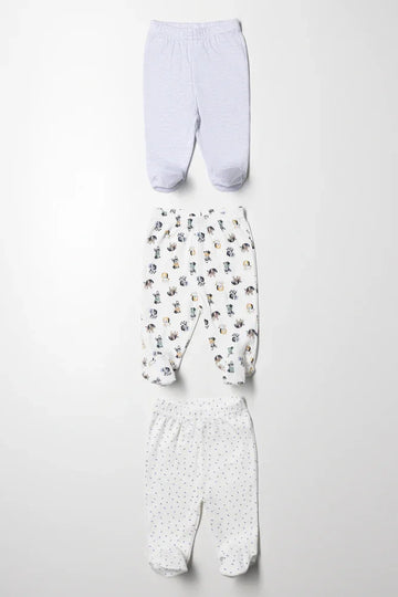 3 Pack Leggings Blue And White