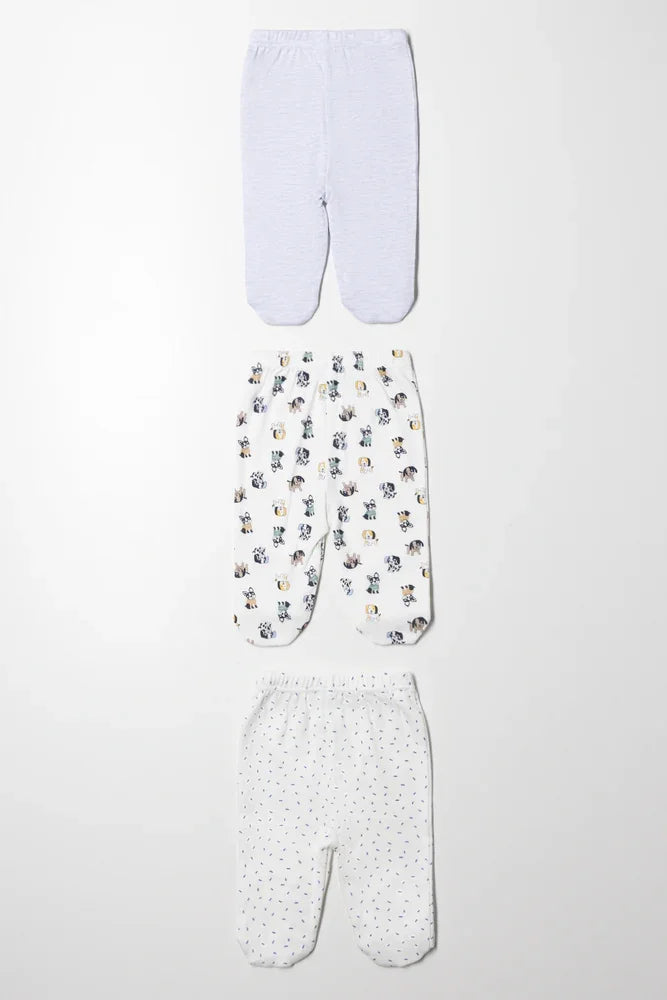 3 Pack Leggings Blue And White (2)
