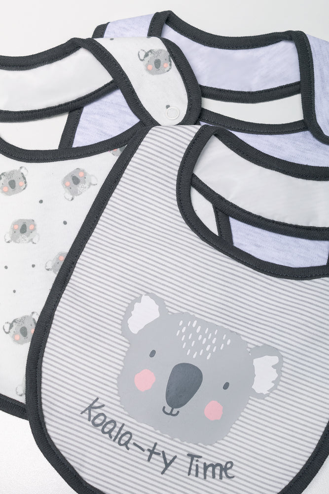 3 Pack Bibs Blue, Grey And White