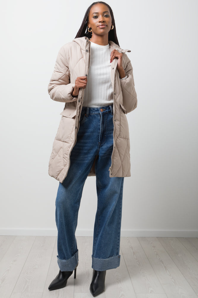 Long Puffer Jacket Natural