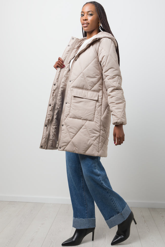 Long Puffer Jacket Natural (1)