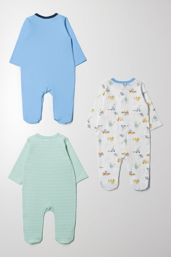 3 Pack Babygrows Blue (4)