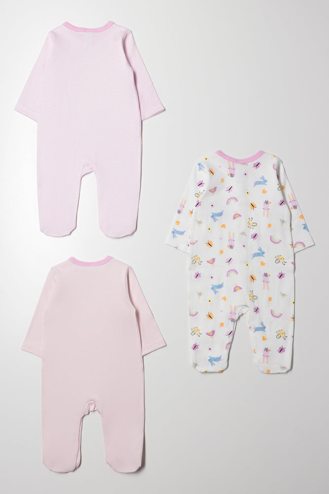 3 Pack Babygrows Pink (4)