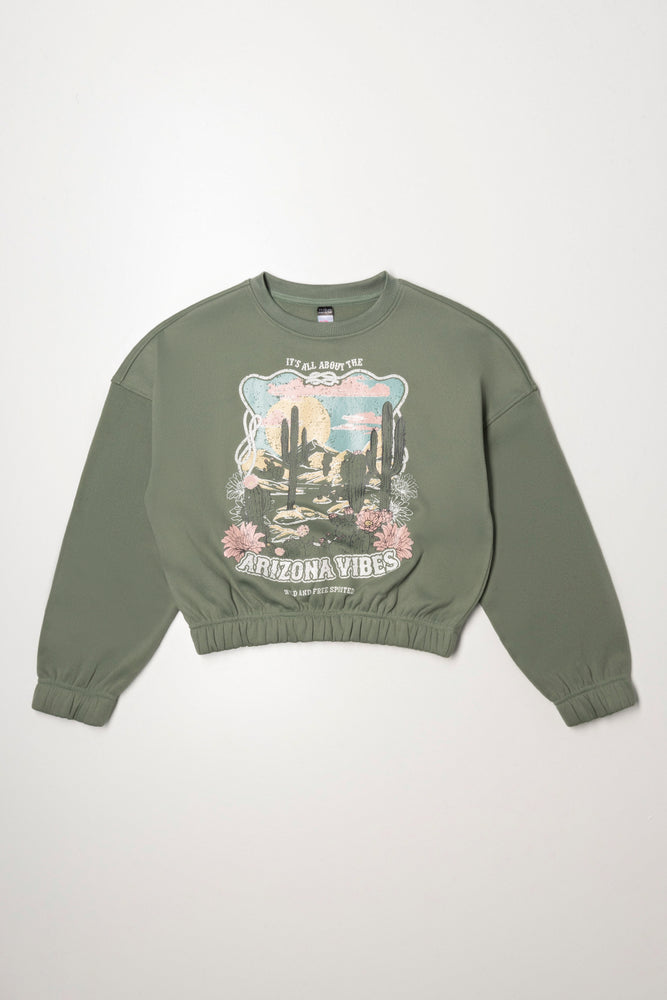 Crew Neck Tracktop Green
