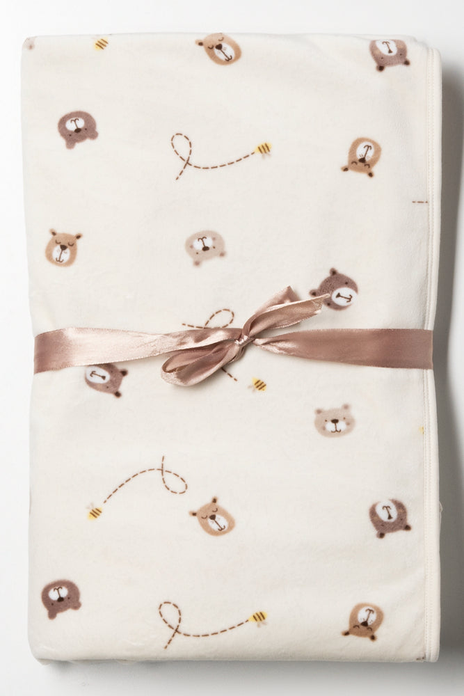 Bear Fleece Blanket Natural