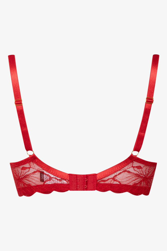 Lace Balconette Bra Red