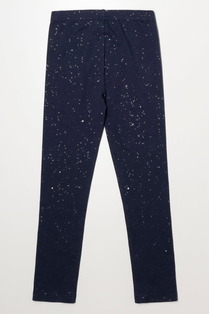 Glitter Leggings Navy (2)