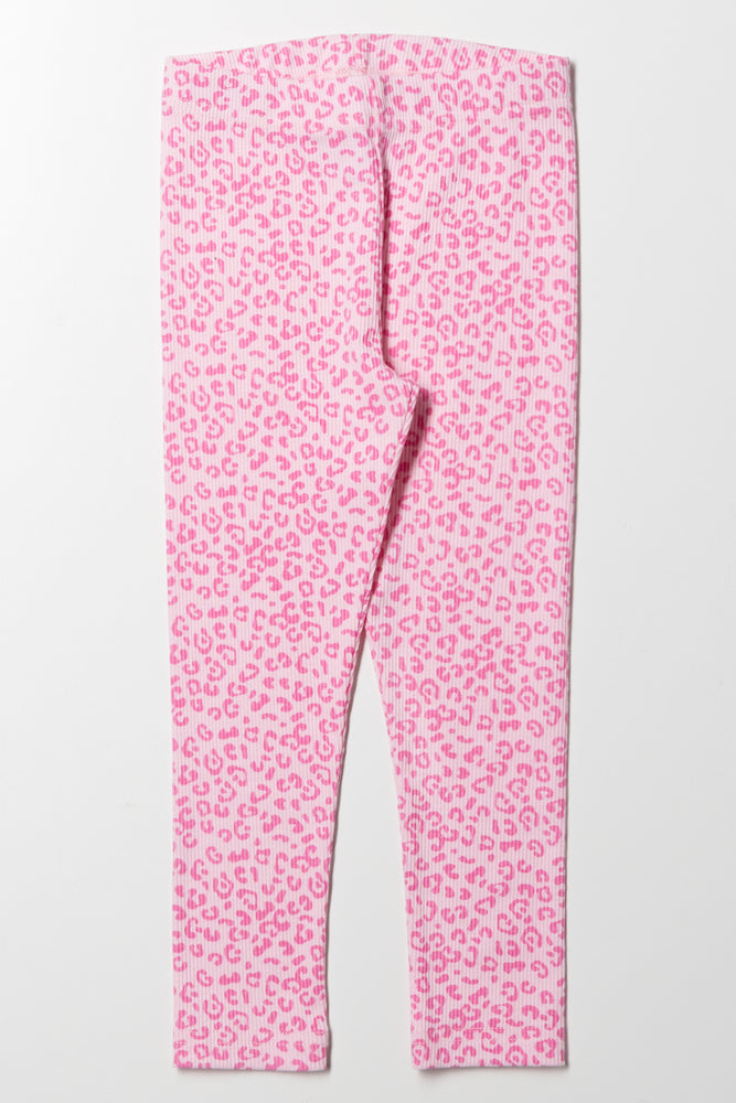 Animal Leggings Light Pink