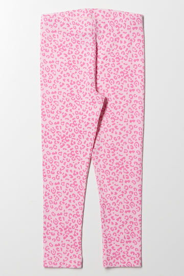 Animal Leggings Light Pink