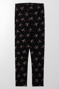 Bow Leggings Black And Pink
