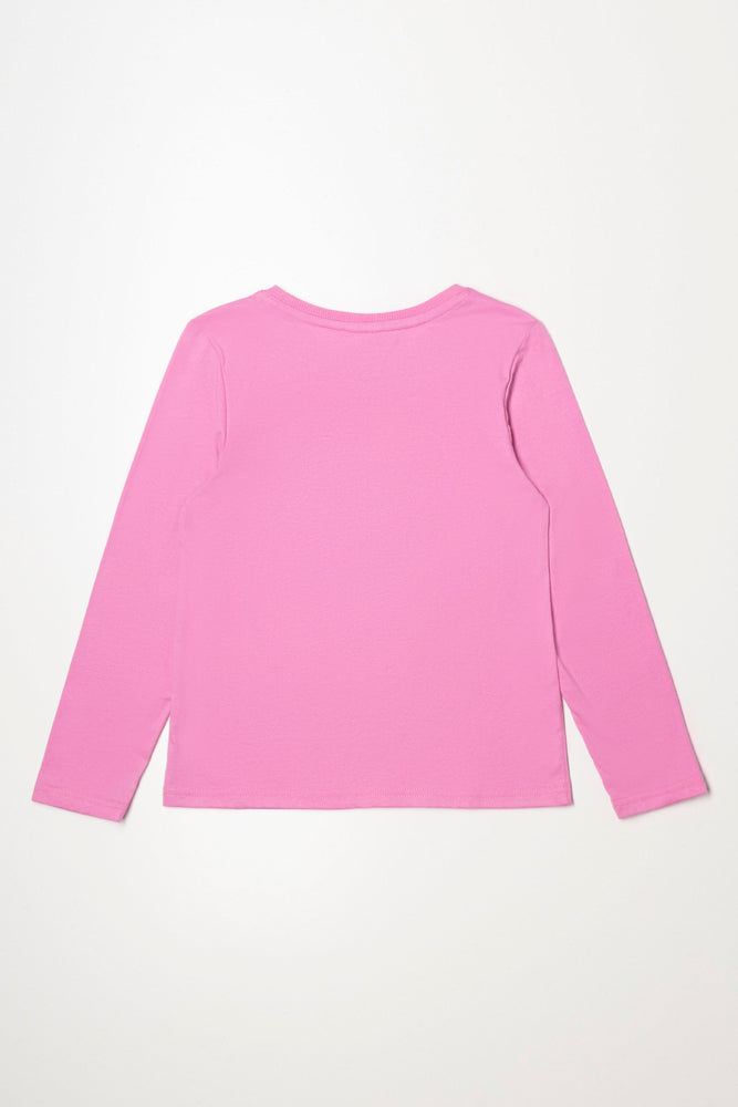 Heart Long Sleeve T-Shirt Pink (2)