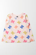 Long Sleeve Butterfly T-Shirt Pink