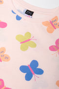 Long Sleeve Butterfly T-Shirt Pink (1)