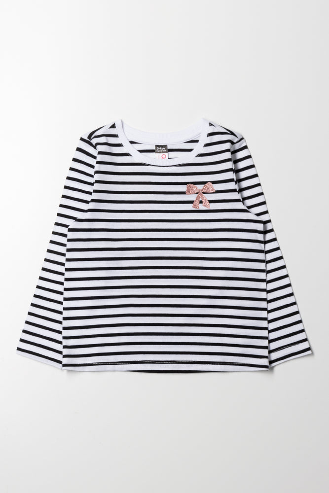 Stripe Long Sleeve T-Shirt Black